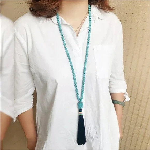 Turquoise Buddha Meditation mala - Picture 3 of 4